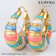 92291- Xuping Artificielle Africain chaud ventes femmes boucles d&#39;oreilles avec coloré